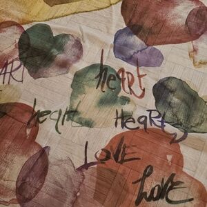 " Love Never Hearts" by F.F Multicolor Artistic Scarf,55"       B22sc